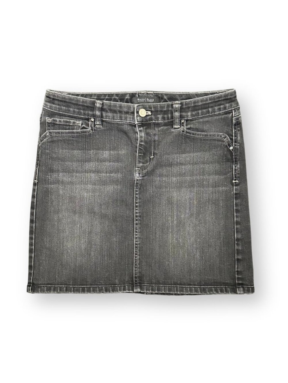 White House Black Market Black Denim Mini Skirt Size 4